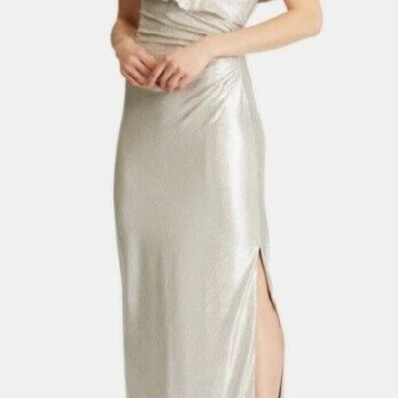Lauren Ralph Lauren, Ruffled Shimmer Gown, Size 2 - Picture 1 of 10